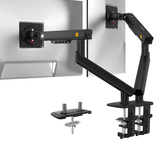 NB SmooVex™ Dual Monitor Mount, Dual Monitor Stand fits up to 32 Inch, Mechanical Spring Monitor Arm, VESA 75/100 mm, Model-A5C (Black)